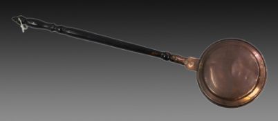 Antique English Ebonized Handled Copper Warming Pan