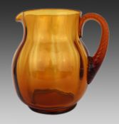 Large Amber Glass Jug c.1940