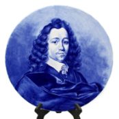 Fine Royal Bonn Blue & White Portrait Charger – Van Genden, c.1890