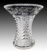 Mid-20th Century English Cut Crystal Splayed Vase
