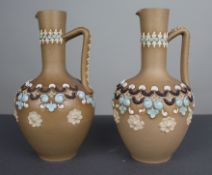 Pair of Antique Doulton Lambeth Stoneware Ewers