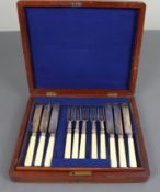 Antique Bone-Handled Dessert Cutlery Set, c.1900