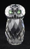 Oleg Cassini Crystal Owl Paperweight