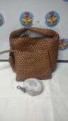 Women's Brown Weave Handbag & Purse. Est £15