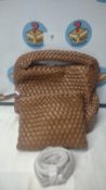 Women's Brown Weave Handbag & Purse. Est £15