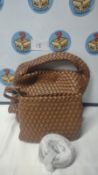 Women's Brown Weave Handbag & Purse. Est £15