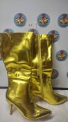 Women's Gold Heel Boots. Est £15
