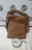 Women's Brown Weave Handbag & Purse. Est £15