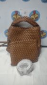 Women's Brown Weave Handbag & Purse. Est £15