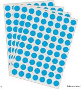 20 x Packs of Blue Round Self Adhesive Office Label 13mm (2240 ea Pack) L13a