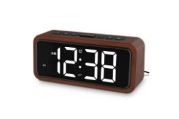 Wooden Alarm Clock With Large LED Display L13b