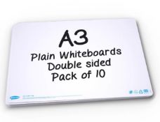 Pack of 10 x A3 Plain Whiteboards L18a