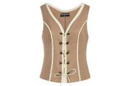 6 x Lace Up Vest Coat Sleeveless V Neck Lb21