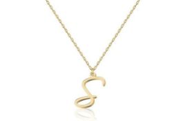 10 x Elegant 18K Gold Script Initial Necklace Lb1a