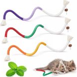 10 x Catnip Chew Rope Toys For Indoor Cats 3 Pcs Kicker Toys L23b