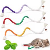 10 x Catnip Chew Rope Toys For Indoor Cats 3 Pcs Kicker Toys L23b