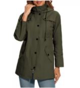 Women's Waterproof Jacket Long Rain Coats Lb12