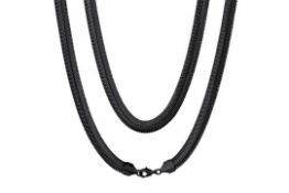 6 x 8mm 22 Inches Black Colour Hip Hop Necklaces L14a
