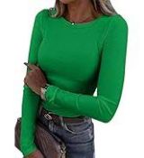 Women's Tops Sweatshirt Ribbed Knit Slim Top RRP £24.70