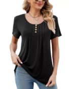 5 x Women Casual V Neck Pleated Tunic Tops