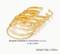 7 Pcs Golden-Toned Bangle Set L14a