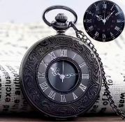 Vintage Flip-Top Pocket Watch With Classic Roman Numerals L11a