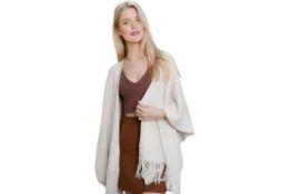 6 x Women Hollow Out Poncho Tassel Knit Shawls Lb40