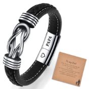 15 x Bracelet For Dad Braided Leather Infinity Bracelet RRP £275.00 L11b