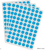 20 x Packs of Blue Round Self Adhesive Office Label 13mm (2240 ea Pack) L13a
