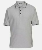 Site Tanneron Grey Melange Men's Polo Shirt - Large L8c