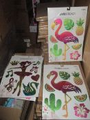 100 Pcs Large Size Glitter Sticker - Assorted Designs - 100 Pcs In Lot