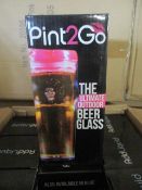 24 Pcs Brand New Novelty Pint Glass Hydration Glass With Retail Display Packaging - RRP £8.99/uni...