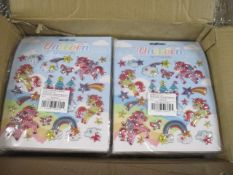 100 Pcs Unicorn 3D Sticker Set - Brand New Sealed Assorted Designs