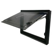 600mm x 350mm WINDOW with GREY DOUBLE DECK ACRYLIC GLASS and STAINLESS STEEL SUPPORT