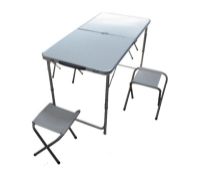 Adjustable Folding Camping Picnic Table with 4 Stools camping caravan motorhome