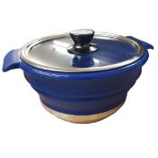 2.3L GREEN COLLAPSIBLE CAMPING SAUCEPAN integral handles - not riveted caravan folding