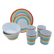 16 pcs set RAINBOW STRIPED MELAMINE DINNER SETS