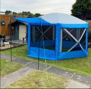 Deluxe Pop Up Shelter Gazebo Hexagon Screen House