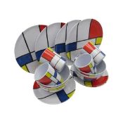 16 pcs MELAMINE DINNER SETS with LINE PATTERN DESIGN