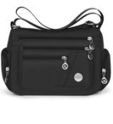 Ladies Nylon Oxford Crossbody Bag Travel Shoulder Handbag Multi Compartment