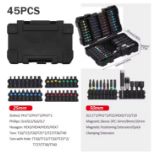 Drill & Screwdriver Bit Set – Alloy Steel, Plastic Storage Case, 45 Pieces DIY Tool Kit