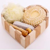 5 In 1 Women Girl Baby Bath Show Spa Set Gift Include Bath Tool Loofah Sponge Hair Brush Pum