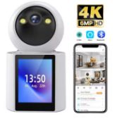 4K 6MP WiFi Camera – Dual Screen, AI Detection, Night Vision