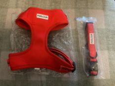Parlour Soft High-Quality Red Dog Harness & Matching Collar Set – Size Medium