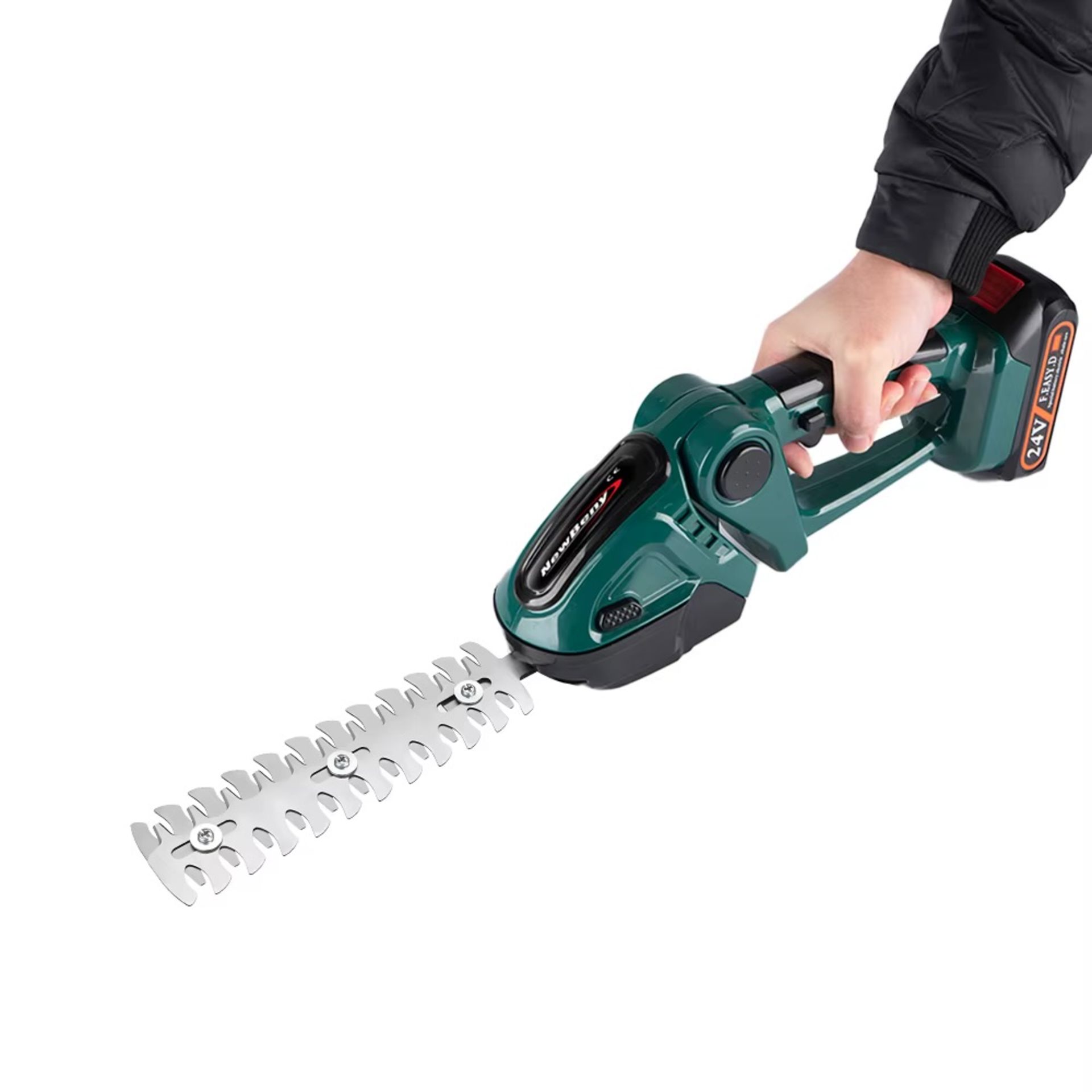2-In-1 Cordless Electric Hedge Trimmer – Green (2-Battery Version) - Image 3 of 11