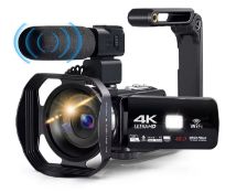 4K 60FPS Camcorder, 48MP UHD Video Camera With WiFi, 3.0