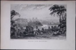 Exeter From Exwick Hill Devonshire Antique 193 Years-Old Steel-Engraving-39
