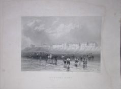 View of Blackpool Sands WH Bartlett 1842 Antique Steel Engraving-208