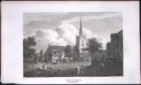 Old Swinford Worcester Antique 212 Years-Old Georgian Steel-Engraving-405