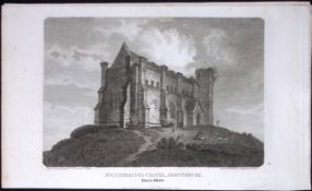 St Catherines Chapel Abbotsbury Dorset Antique 223 Years-Old Georgian Steel-Engraving-183